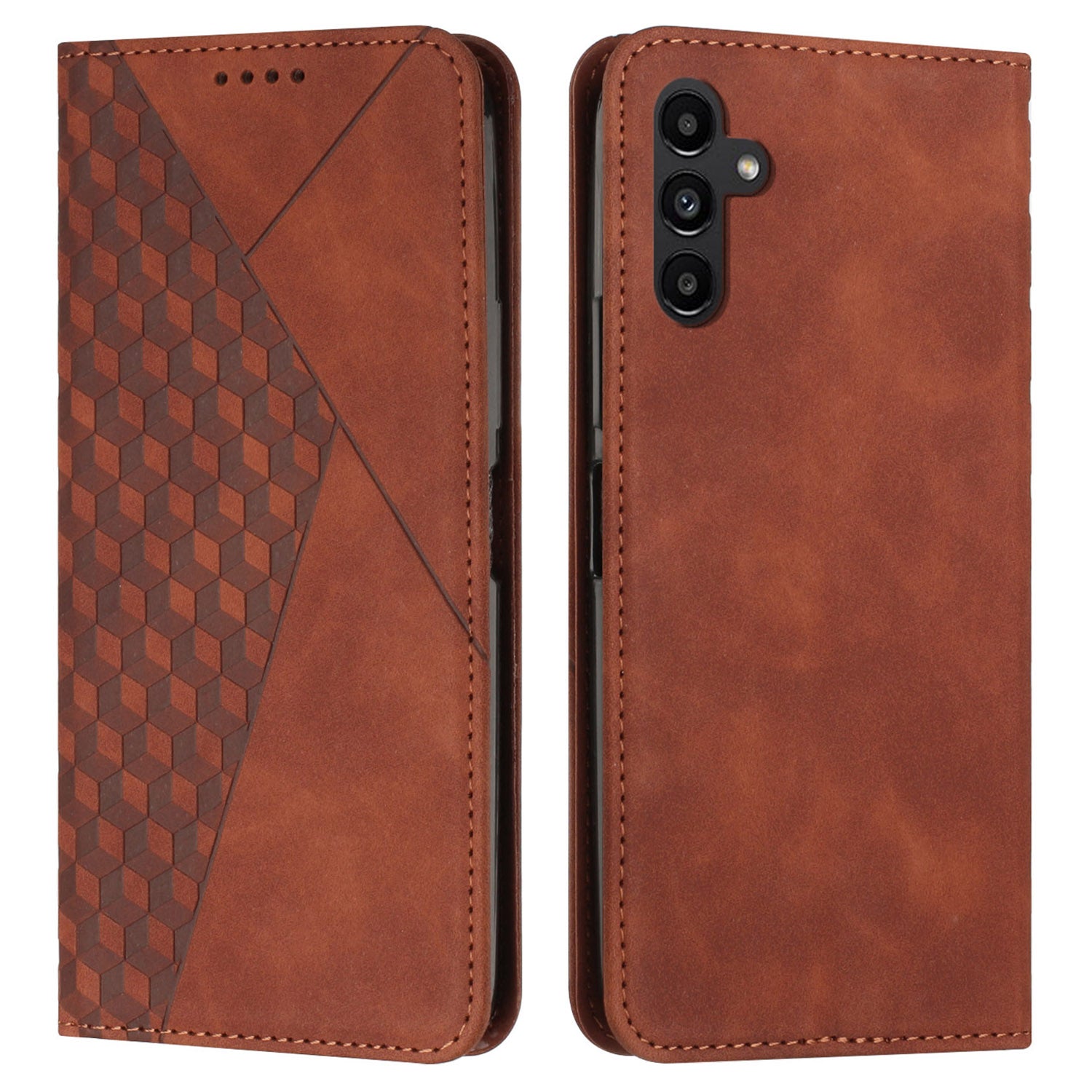 Kryt na peněženku pro Samsung Galaxy A24 4G Flipové PU kožené pouzdro na telefon Rhombus Folio s potiskem Kryt na peněženku pro Samsung Galaxy A24 4G Flipové PU kožené pouzdro na telefon Rhombus Folio s potiskem